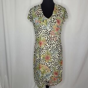 Kenzie Floral Animal Print Flutter Dress - Size 8